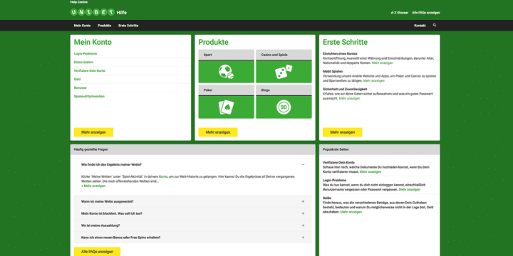 Unibet Hilfe