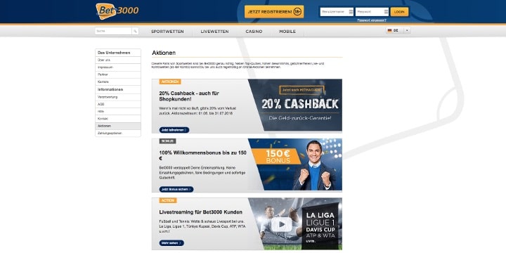 Aktionen Bet3000 Aktionen Bet3000